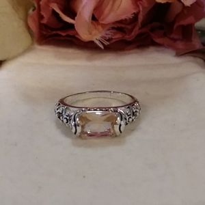 Morganite Gemstone Sterling Silver Ring